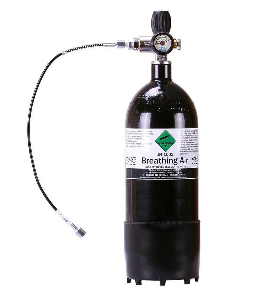 5 Ltr Steel 300BAR Airgun Charging Cylinders complete with whip