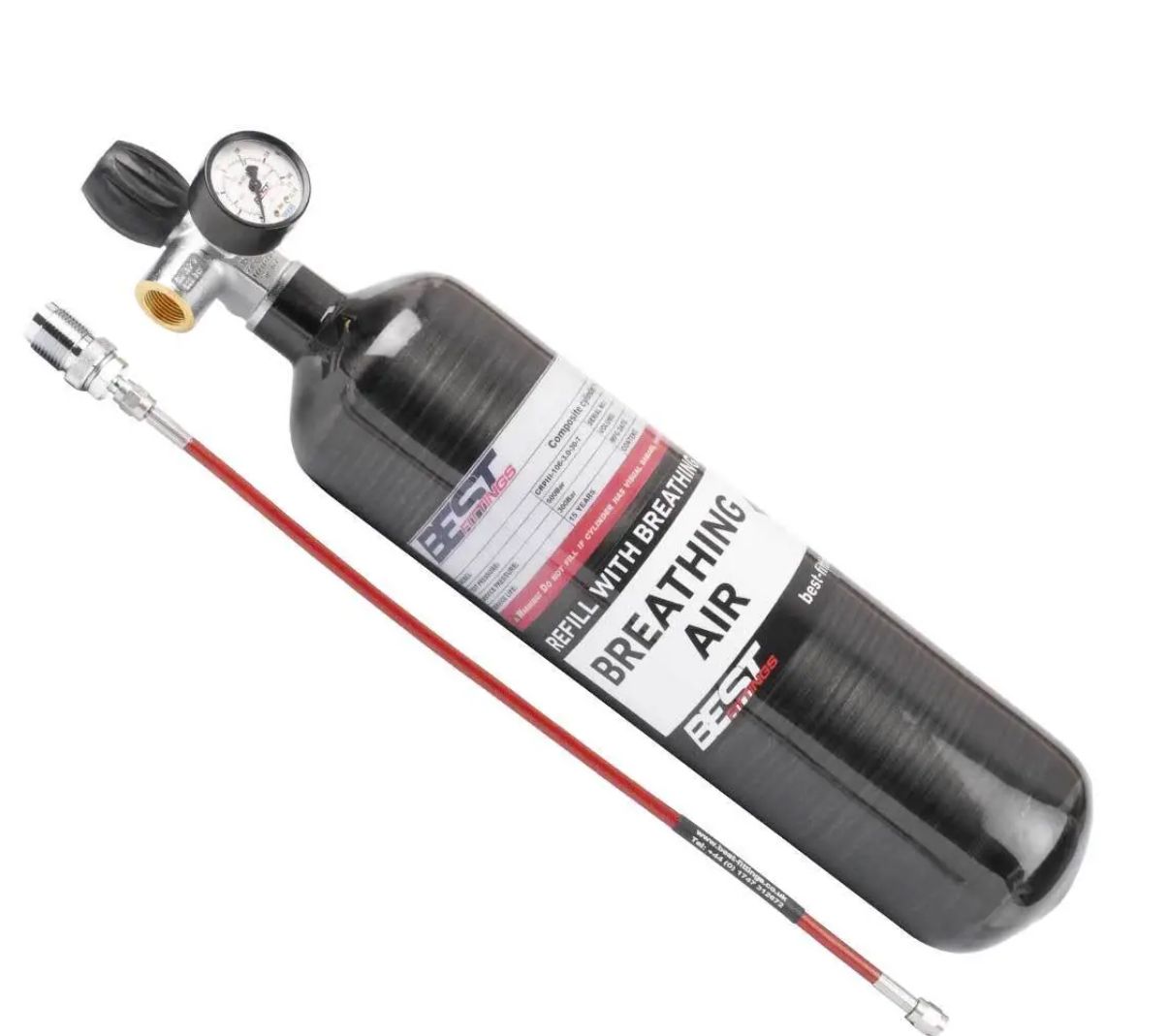 3 Ltr 300 BAR Carbon Fibre Airgun Charging Cylinder From £275